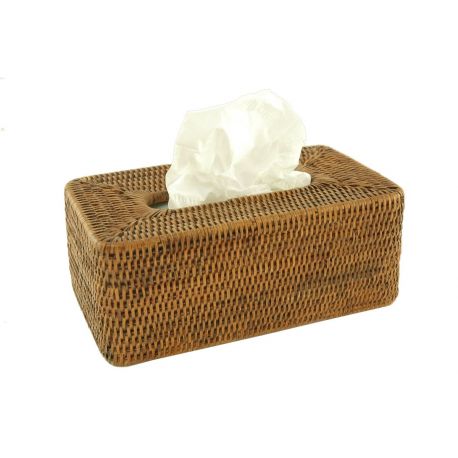 ACCESSOIRE Boîte mouchoirs arrondie brun en rotin