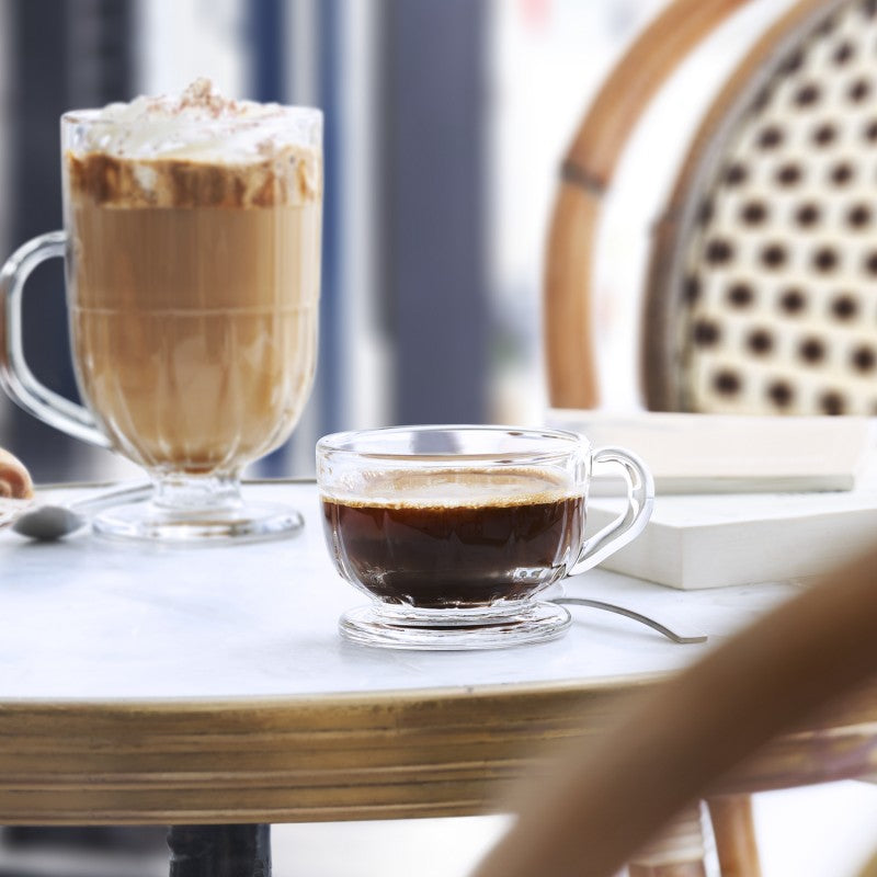 A TABLE Tasse Set de 6 tasses Expresso FLORE transparentes