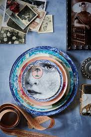 A TABLE Assiette plate Héritage bordure bleue en porcelaine