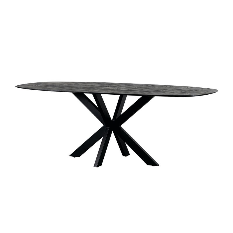 AMEUBLEMENT Table dîner ovale KINSLEY Noir