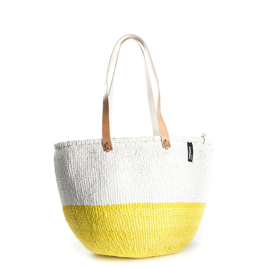 ACCESSOIRE Panier Kiondo Porté à l'épaule Duo Blanc et Jaune M