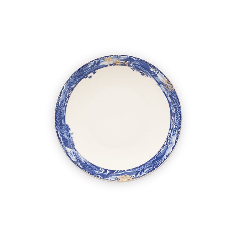 A TABLE Assiette creuse Héritage bordure bleue en porcelaine