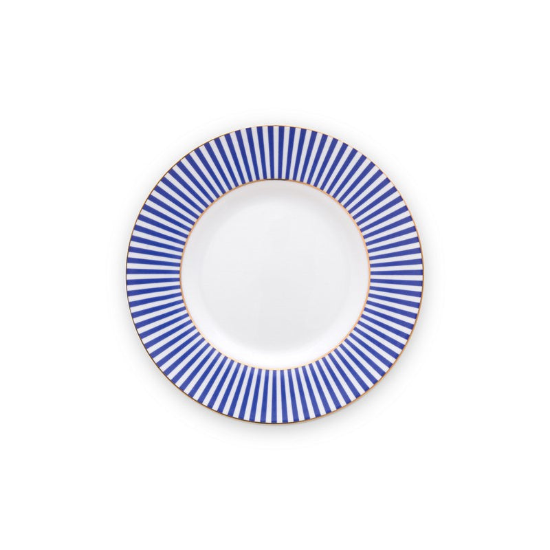 A TABLE Assiette petit four ROYAL STRIPES en porcelaine