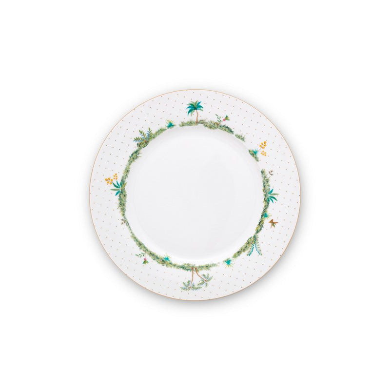 A TABLE Assiette plate Jolie Pois Or en porcelaine