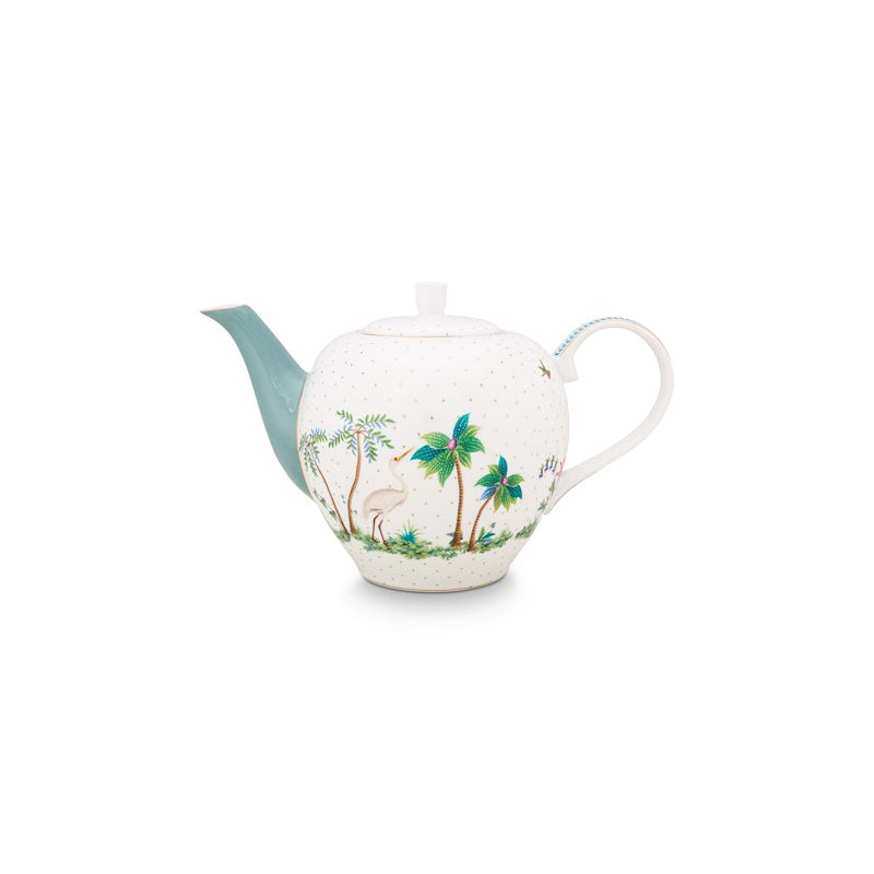 A TABLE Théière JOLIE POIS Or en porcelaine