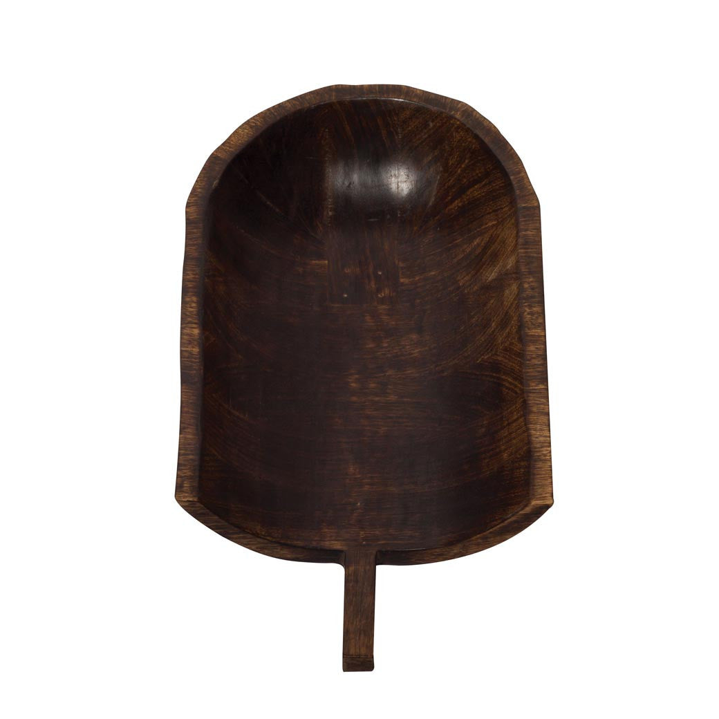 DECORATION Planche creyse en bois brut foncé avec anse