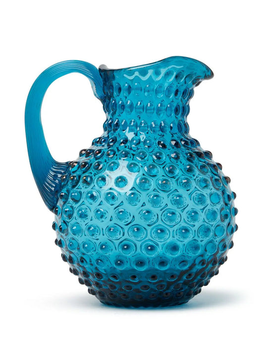 A TABLE Carafe en cristal de Bohême Aquamarine  pointe diamant