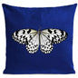 DECORATION Coussin Papillon Blanc fond Bleu Klein 40x40
