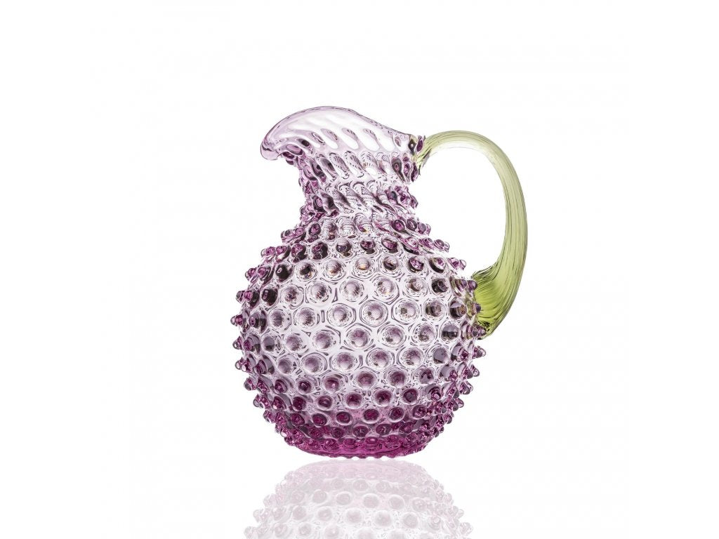 Carafe cristal de Bohême PARIS ALICE LILAS ANSE OLIVE  2L