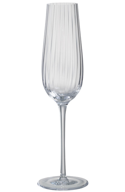 Set 6 Flûtes Champagne lignés verre transparent