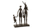 Figurine  famille en promenade brun foncé en résine