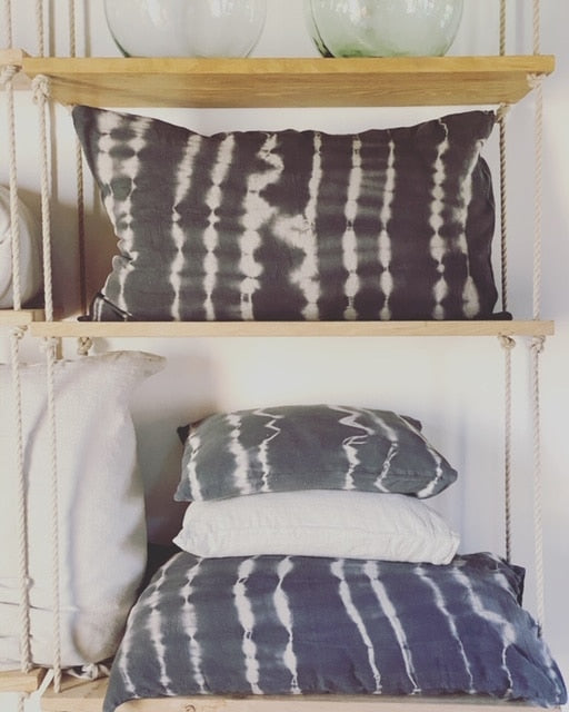 DECORATION Coussin Tye&Dye Indigo en lin