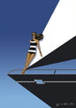 DECORATION Murale illustration YACHT JASON BROOKS  30X40