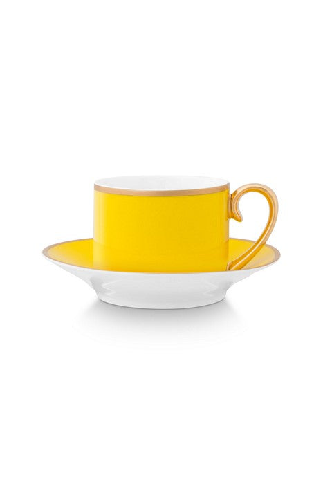A TABLE Paire tasse café expresso Pip Chique Or-Jaune en porcelaine