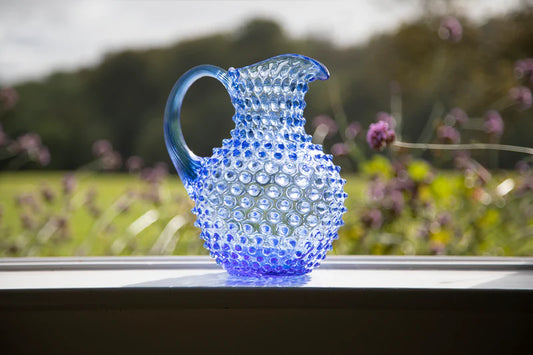 A TABLE Carafe cristal de Bohême  bleu clair 2L pointe de diamant