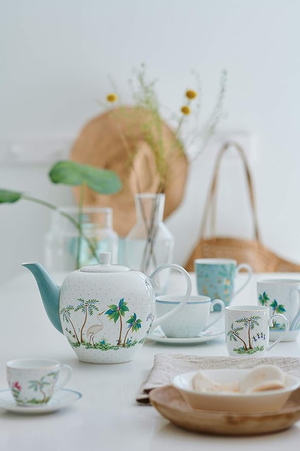 A TABLE Paire Tasse thé JOLIE POIS Or en porcelaine 280ML