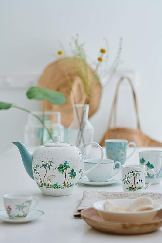 A TABLE Paire Tasse thé JOLIE POIS Or en porcelaine 280ML
