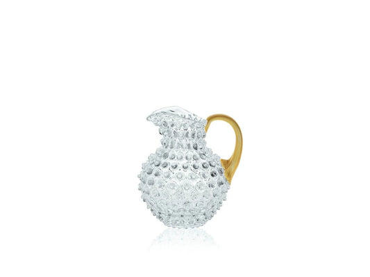 A TABLE Carafe cristal de Bohême Rosaline anse dorée pointe de diamant