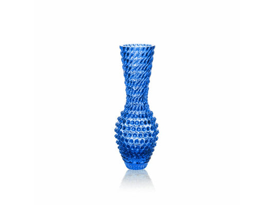 DECORATION Vase à clous Fugu Bleu électric en cristal de Bohême