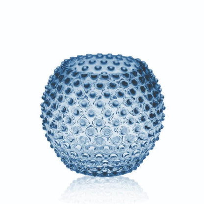 DECORATION Vase à clous fumé bleu sous-couche en cristal de Bohême