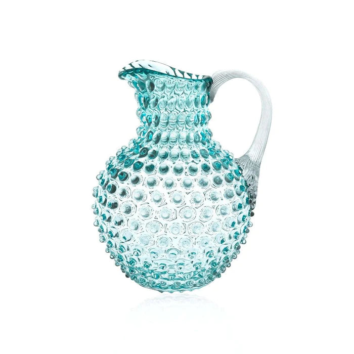 A TABLE Carafe cristal de Bohême Aquamarine anse transparente 2L pointe de diamant