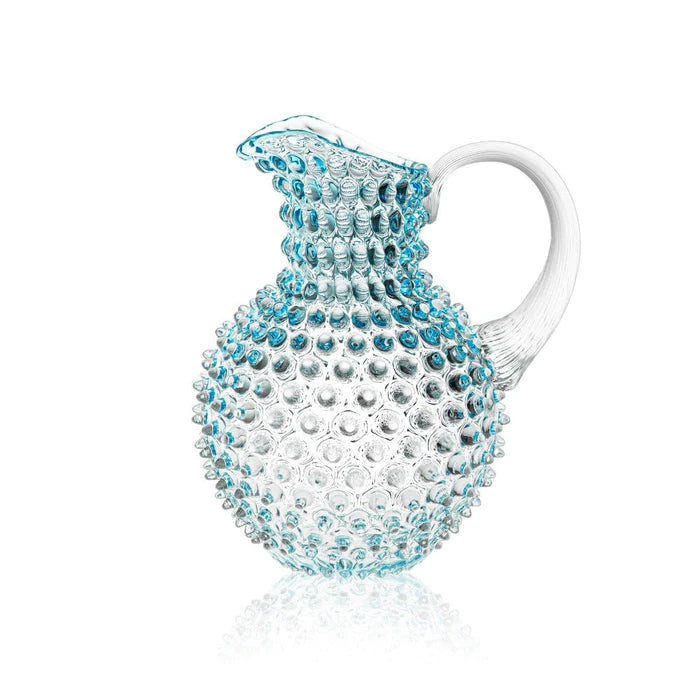 A TABLE Carafe cristal de Bohême Azur anse transparente pointe diamant