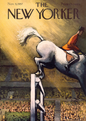 DECORATION Murale illustration THE NEWYORKER HORSE JUMPING GETZ  30X40