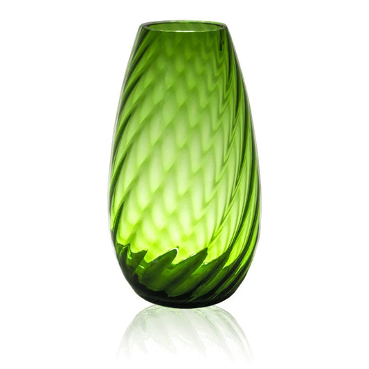 DECORATION Vase long Marika Emeraude en cristal de Bohême