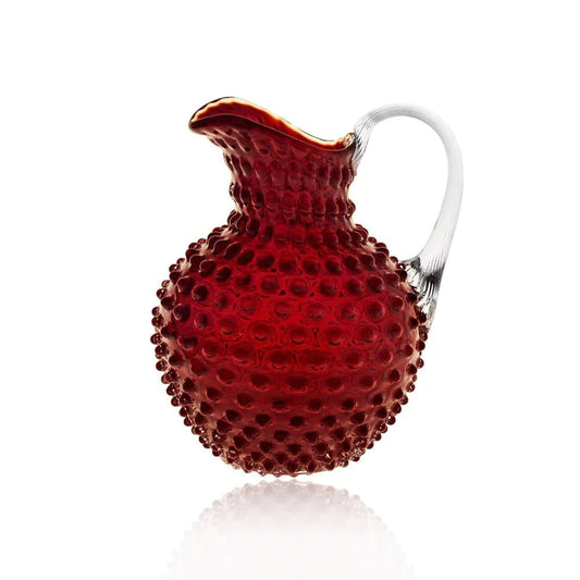 A TABLE Carafe Grenat cristal de Bohême anse transparente 2L pointe de diamant