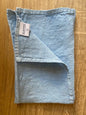 A TABLE TEXTILE Torchon Bleu clair en lin lavé
