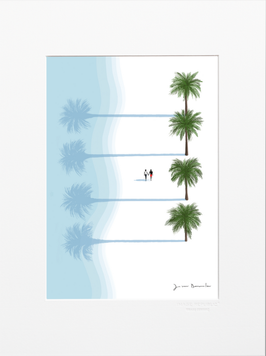 DECORATION Murale illustration BEACH COUPLE JASON BROOKS  30X40