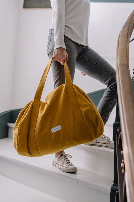 Sac bowling coton bio 50x30 Jaune safran