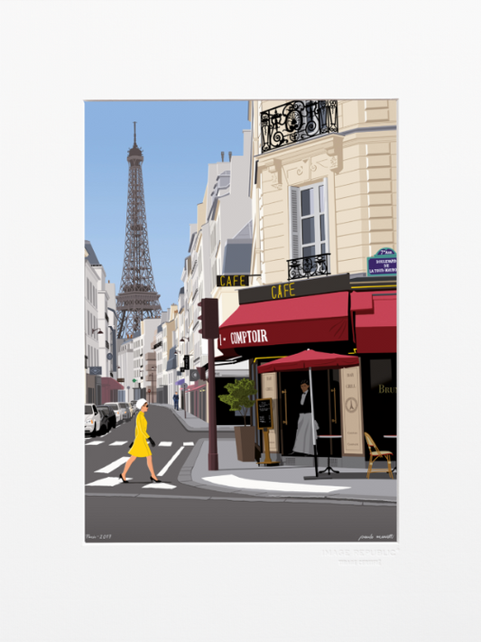 DECORATION Murale illustration PARIS PAULO MARIOTTI  30X40
