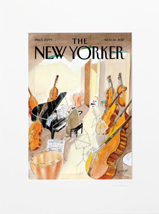 Illustration THE NEWYORKER 174 PLAYING PIANO SEMPE  40X50