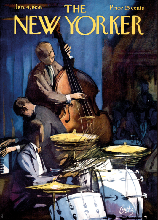 DECORATION Murale illustration THE NEWYORKER GETZ 172 BAND PLAYING 40X50