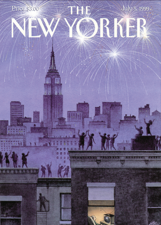 DECORATION Murale illustration THE NEWYORKER 114 4TH OF JULY FIRE BLISS 40X50