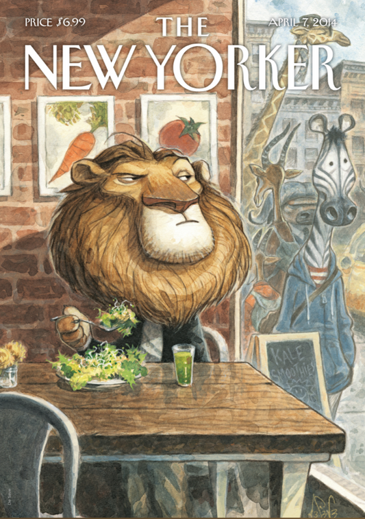 DECORATION Murale illustration THE NEWYORKER 93 A NEW LEAF DE SEVE  30X40
