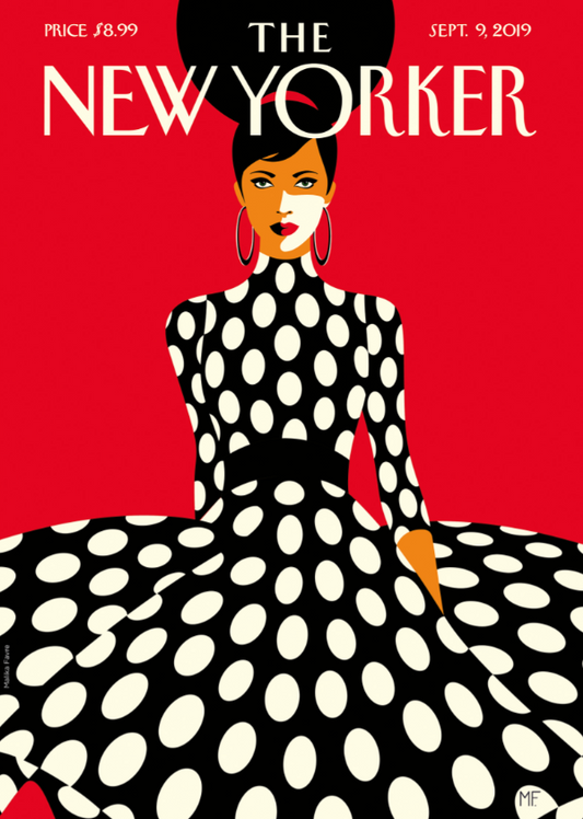 DECORATION Murale illustration THE NEWYORKER 191 SWEEPING INTO THE FALL FAVRE  40X50