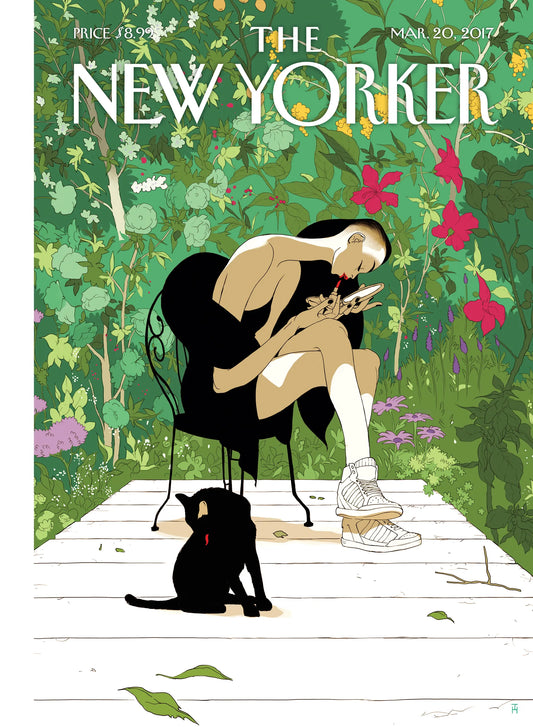 DECORATION Murale illustration THE NEWYORKER 198 SPRING AWAKENING HANUKA  40X50