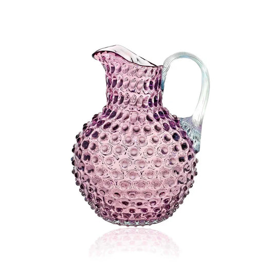 A TABLE Carafe cristal de Bohême Violet anse transparente pointe de diamant