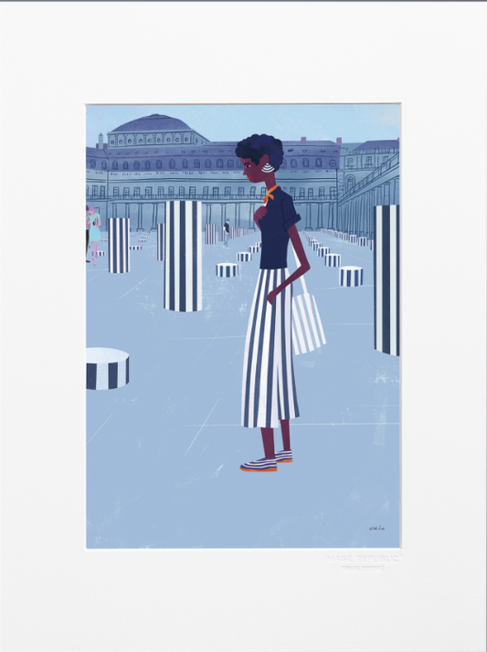 Illustration PARIS BUREN PALAIS ROYAL WLPP 30X40