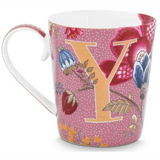 A TABLE Mug ALPHABET -Y Rose en porcelaine