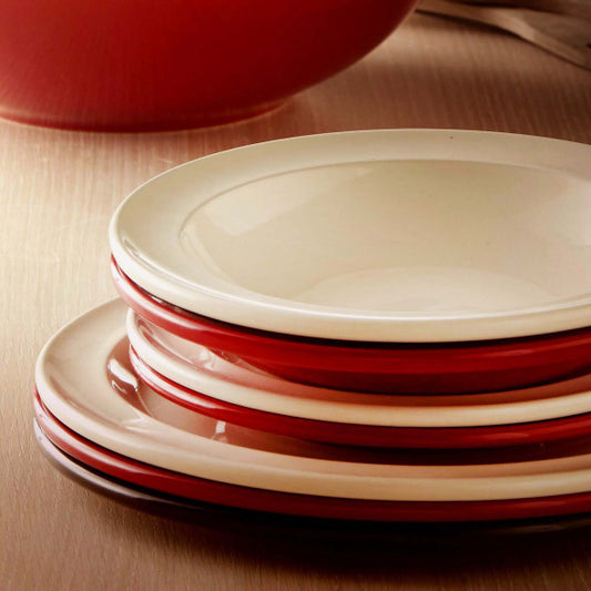 A TABLE Assiette plate Rouge Grand cru en céramique