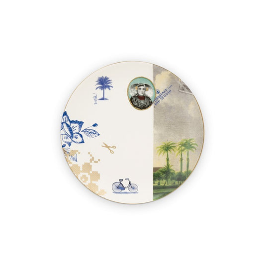 A TABLE Assiette plate Héritage Palmier Blanc- 20cm