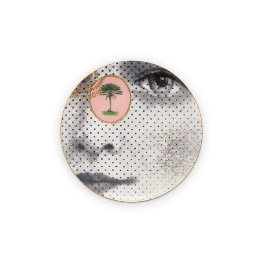 A TABLE Assiette plate Héritage Visage Noir/Blanc en porcelaine - 12cm