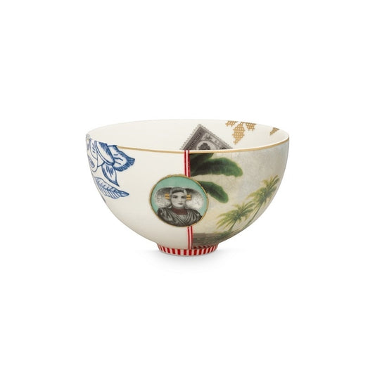 A TABLE Bol Héritage Palmier Blanc- 15cm en porcelaine
