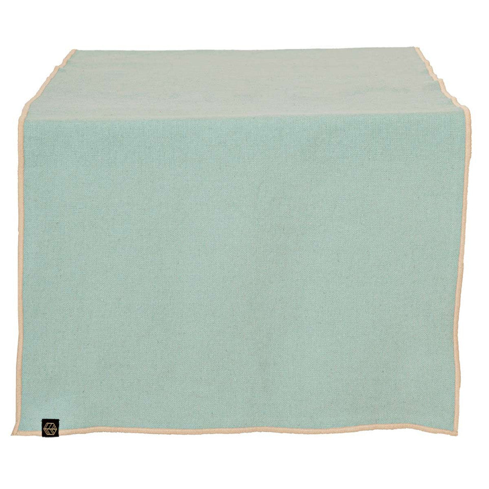 Chemin de table lin-coton 48x160 Céladon