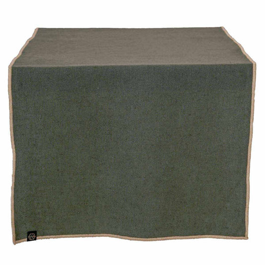 Chemin de table lin-coton 48x160 Kaki