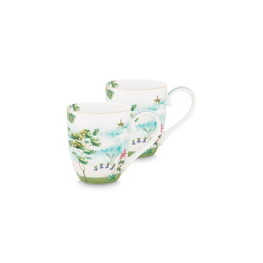 A TABLE Coffret de deux mugs XL Jolie Héron en porcelaine