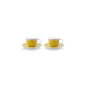 A TABLE Coffret 1 paire tasses café Jaune en porcelaine 120ml